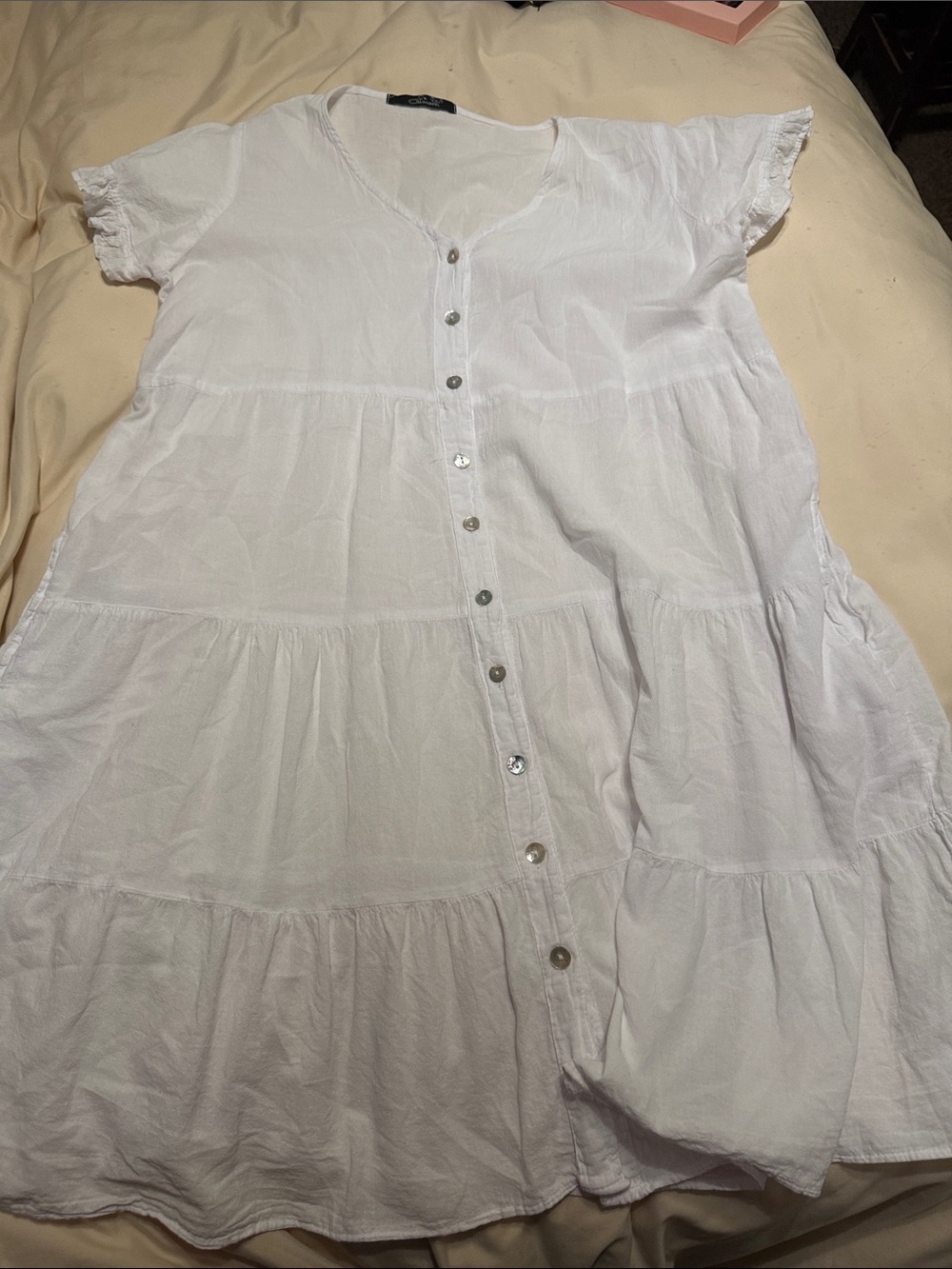 White Ruffle Sleeve Top